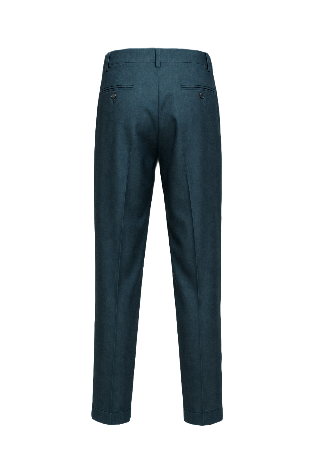 1960s Teal Wool Blend Trousers - Back View