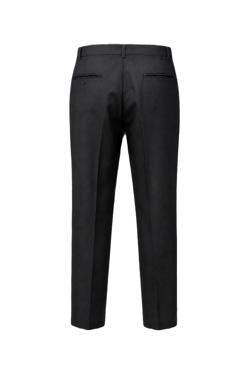 1960s Black Wool Blend Trousers - Back View