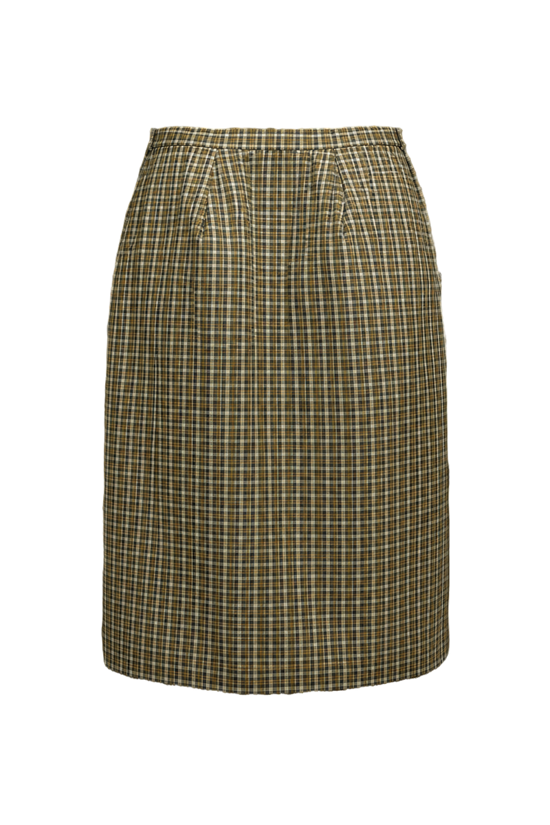 1950s Brown Cotton Skirt - Back View