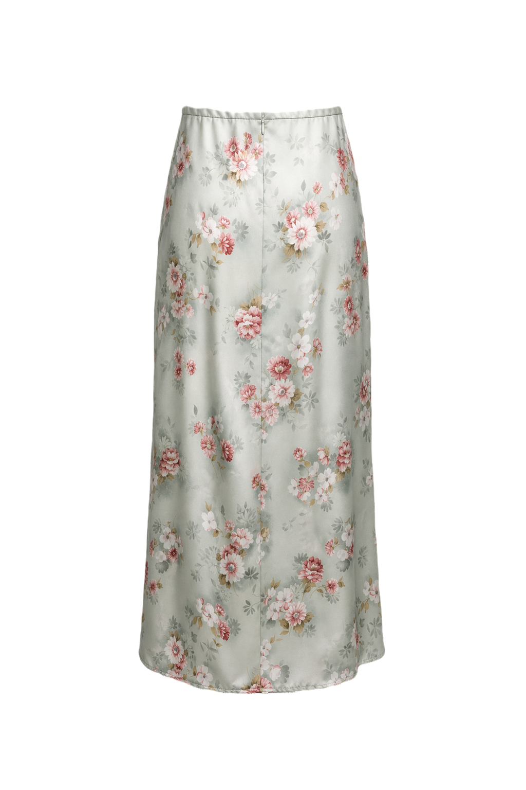 1970s Light Blue Polyester Skirt - Back View