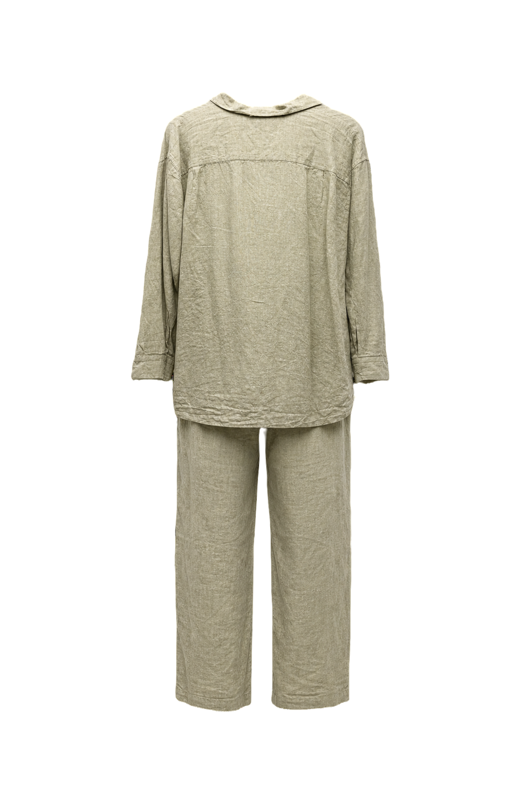 1970s Light Green Linen Set - Back View
