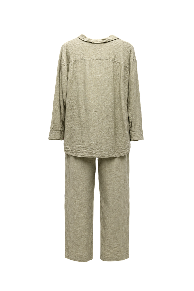 1970s Light Green Linen Set - Back View