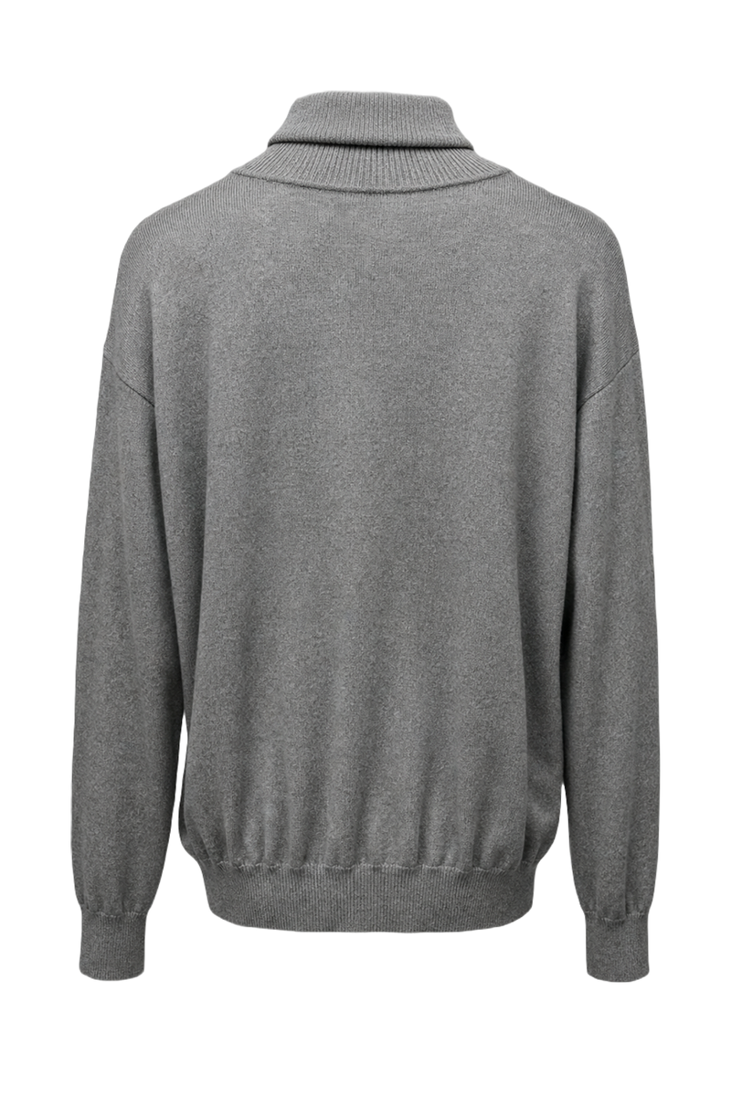 1980s Gray Wool Sweater - Back View