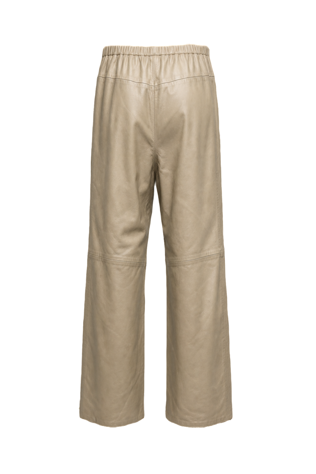 1990s Cream Leather Trousers - Back View