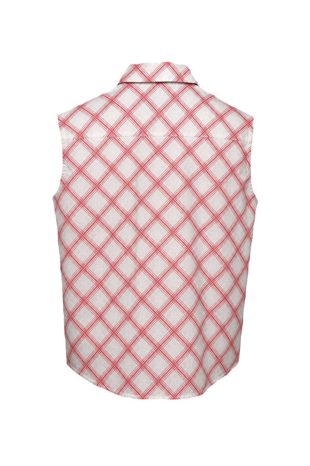 1970s Red Cotton Sleeveless Shirt - Back View