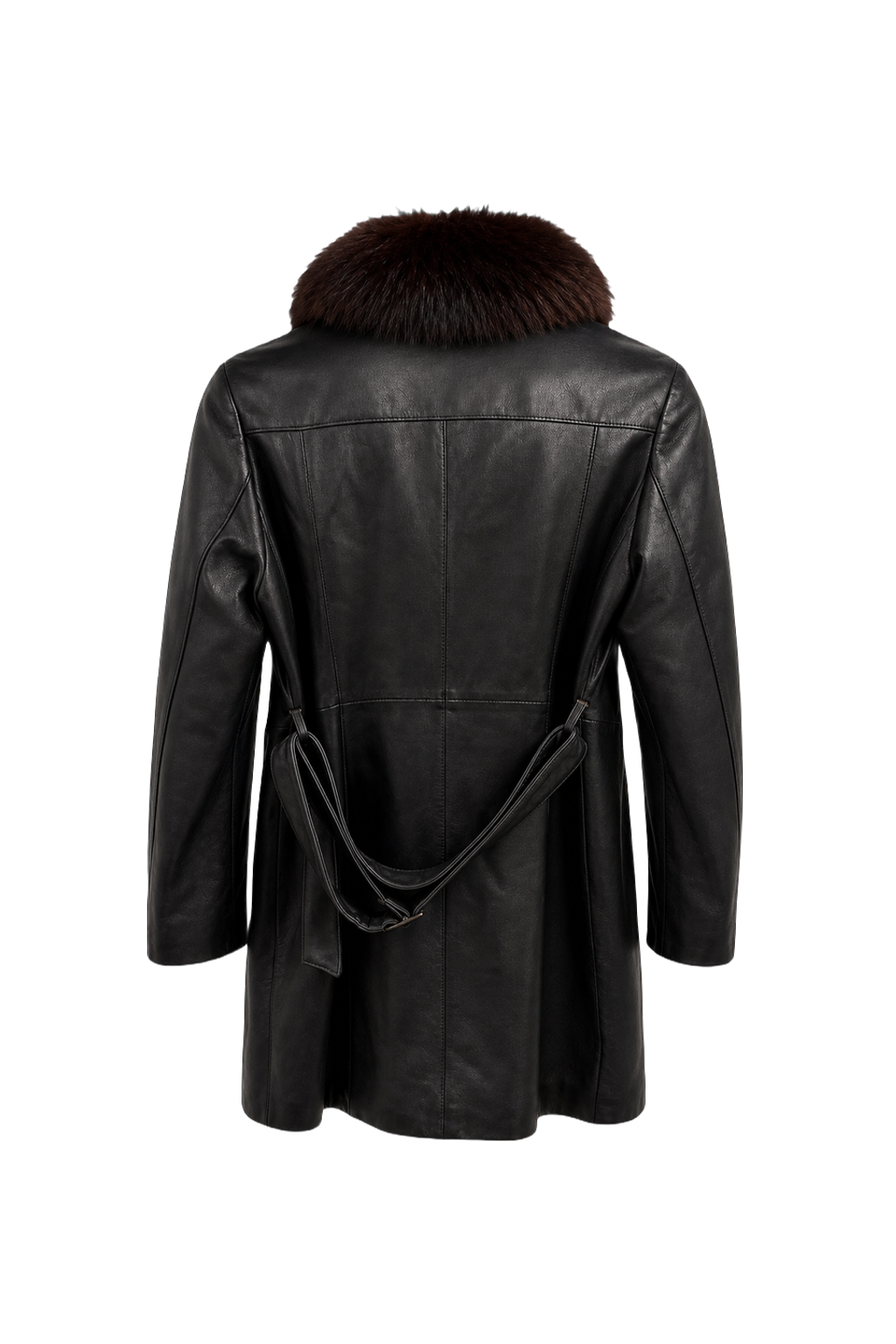 1990s Black Leather Leather Jacket - Back View