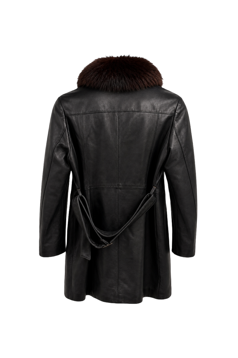 1990s Black Leather Leather Jacket - Back View