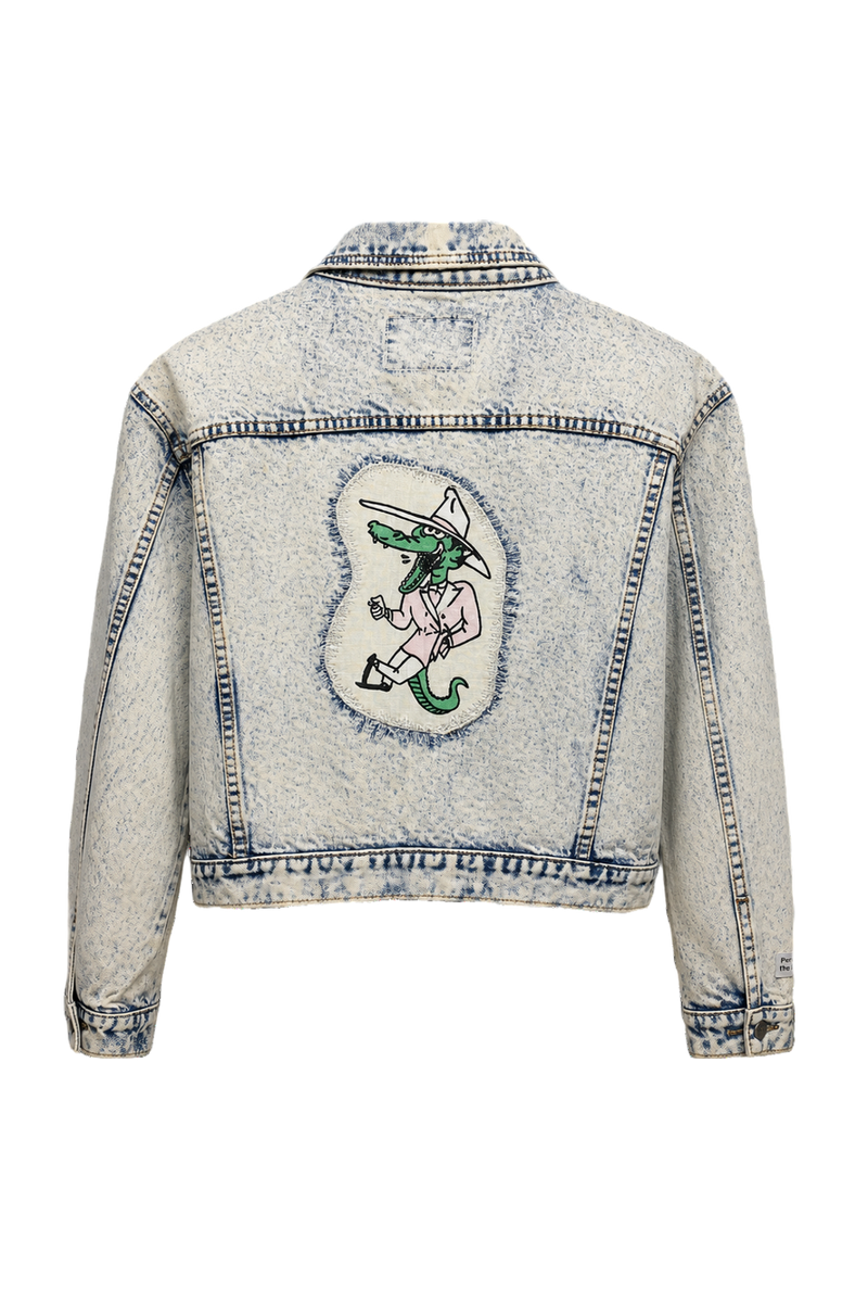 1990s Light Denim Denim Jacket - Back View