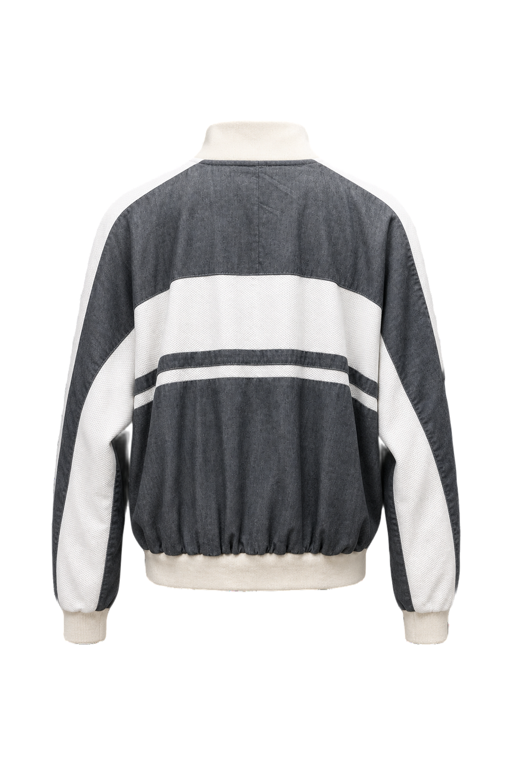 1980s Dark Grey Cotton Blend Jacket - Back View
