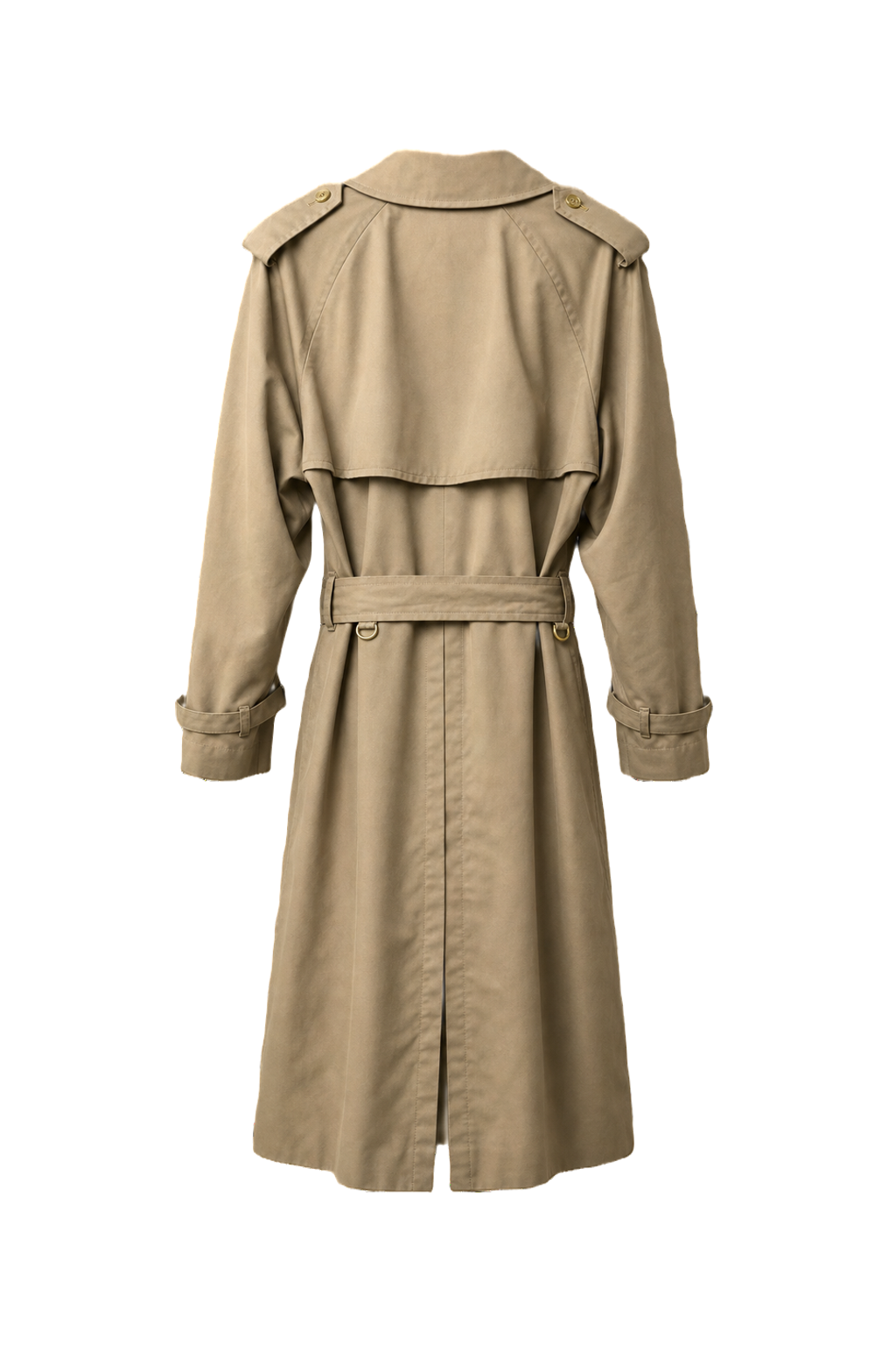 1980s Beige Cotton Trench Coat - Back View