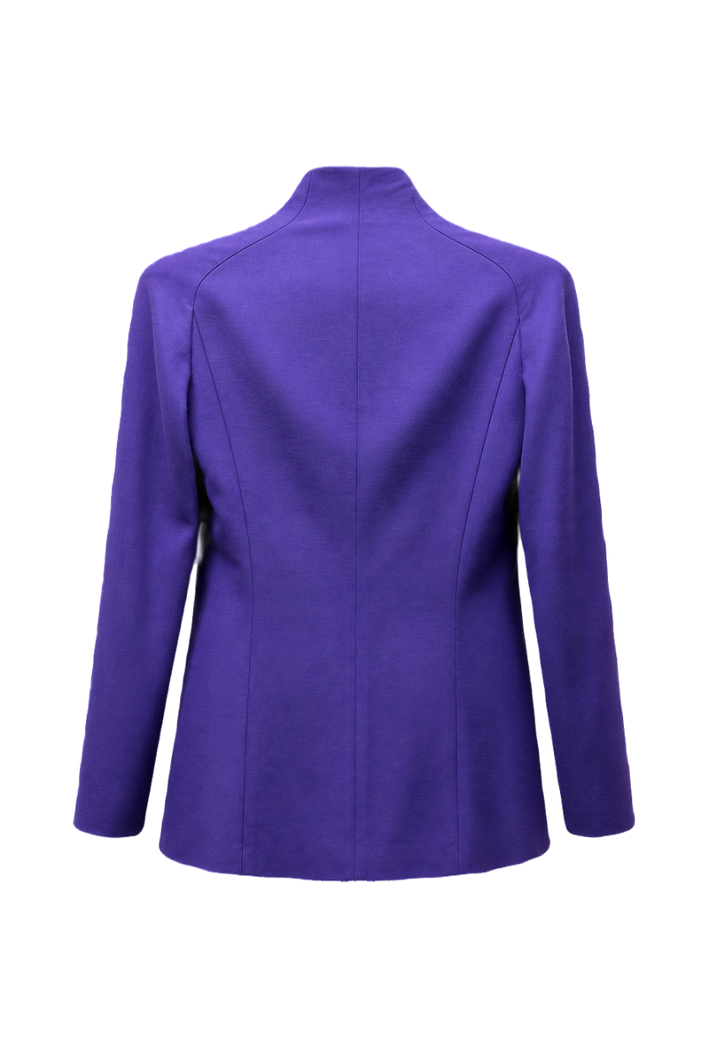 1980s Purple Wool Blend Blazer - Back View