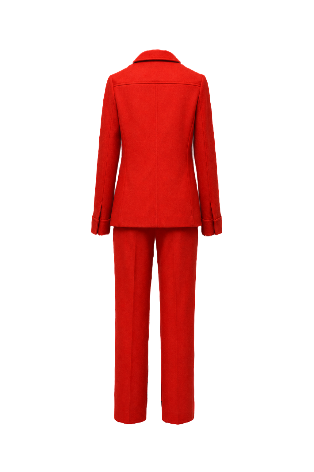 1960s Red Wool Blend Jacket and Pants Set - Back View
