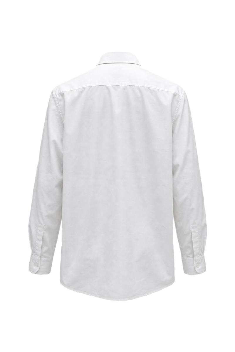1980s White Cotton Dress Shirt - Back View