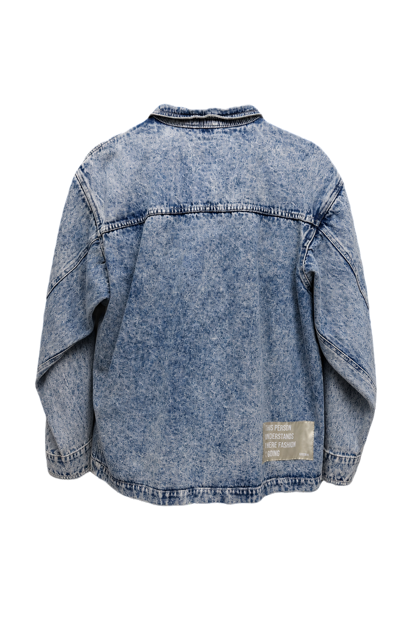 1970s Light Blue Denim Jacket - Back View