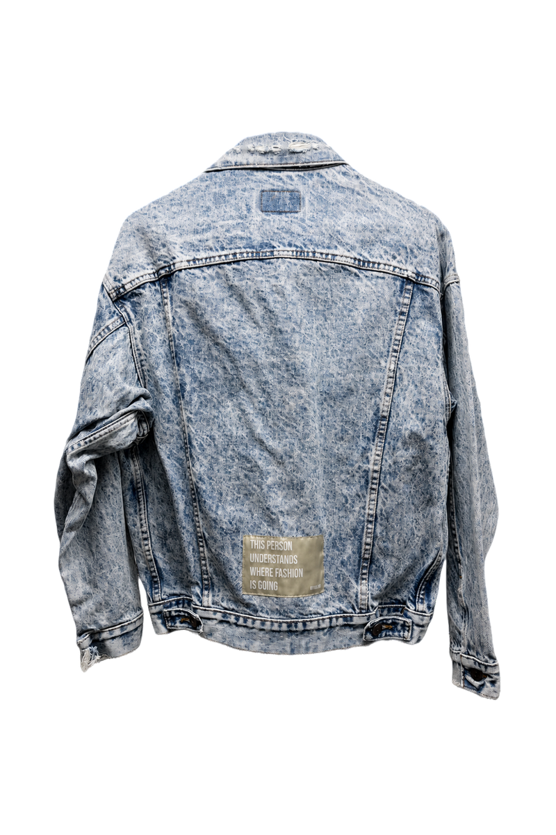 1970s Light Blue Denim Jacket - Back View