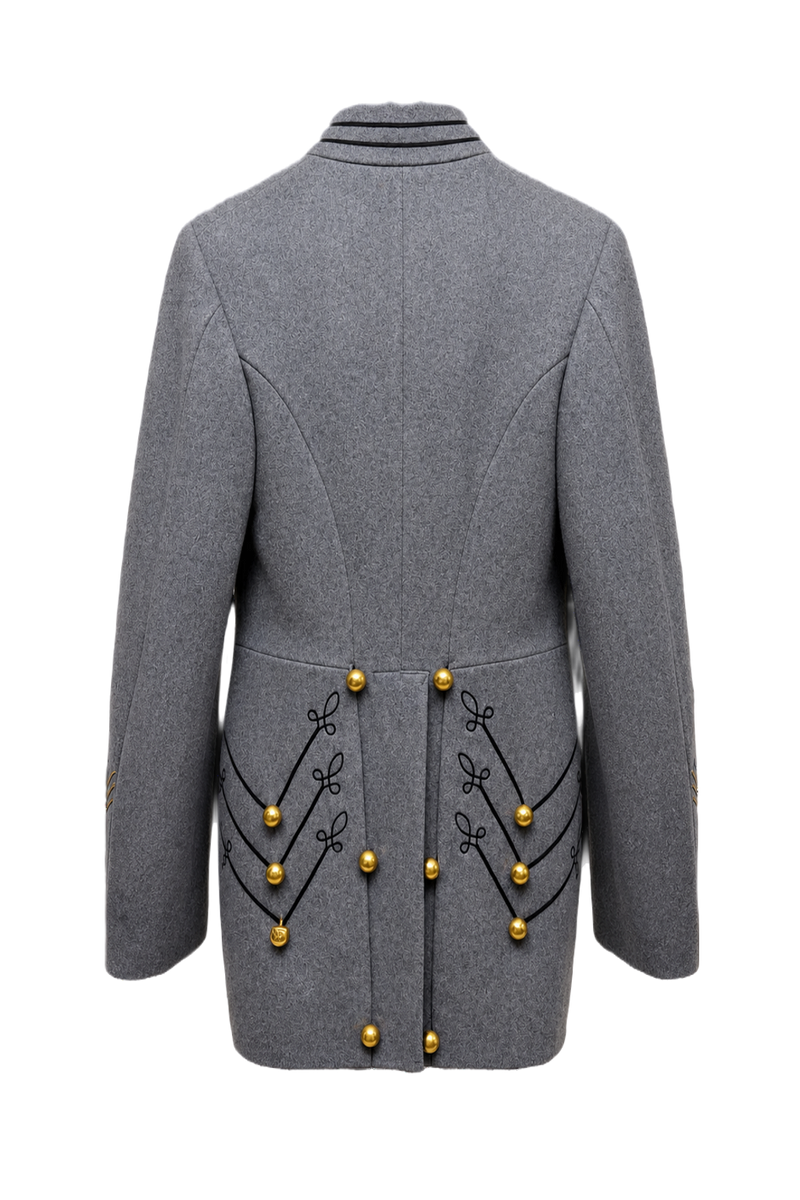1940s Grey Wool Coat - Back View