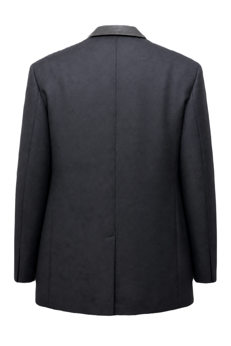 1970s Black Wool Blazer - Back View