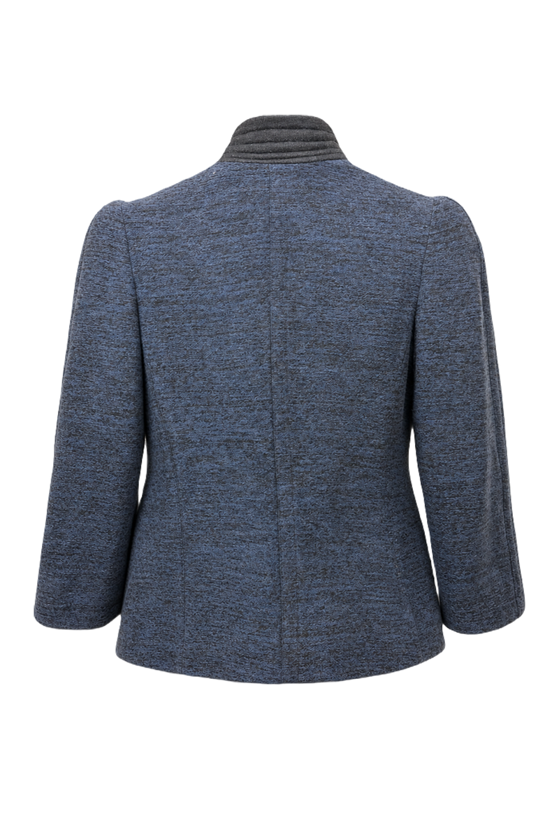 1980s Navy Blue Wool Blazer - Back View