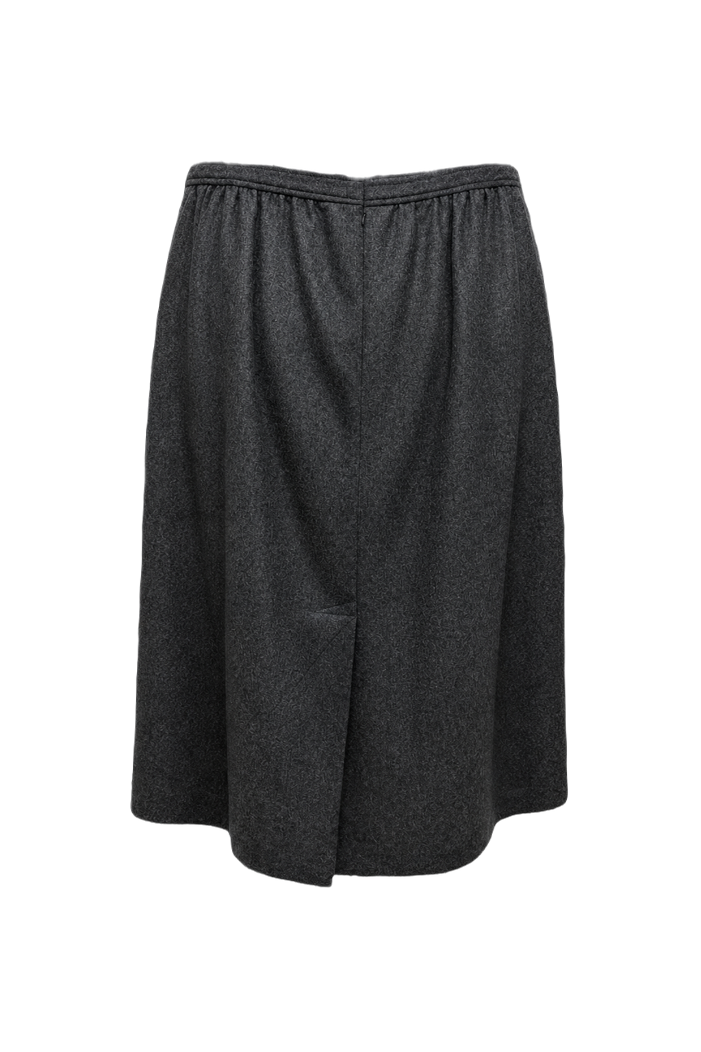 1970s Charcoal Grey Wool Skirt - Back View