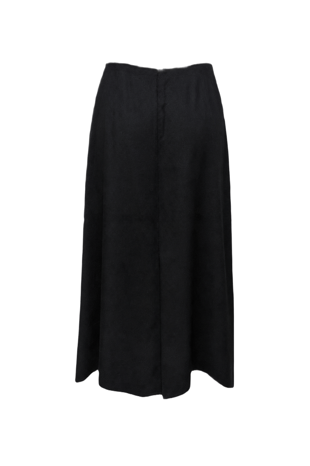 1980s Black Polyester Skirt - Back View