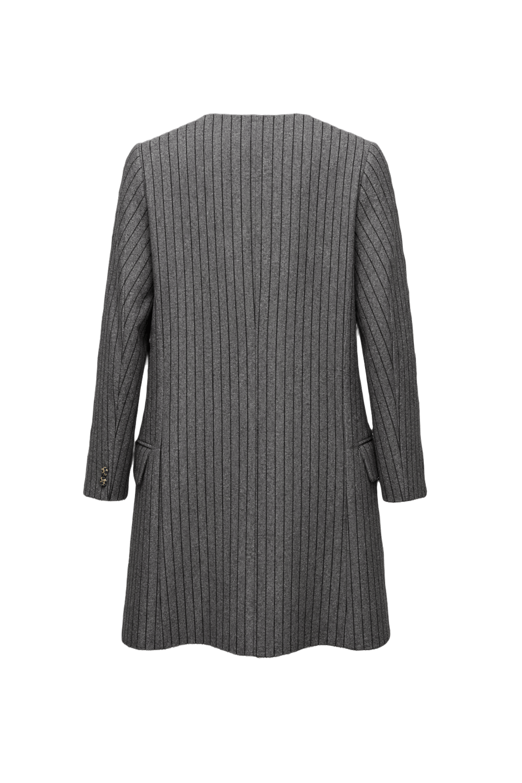 1980s Grey Wool Coat - Back View