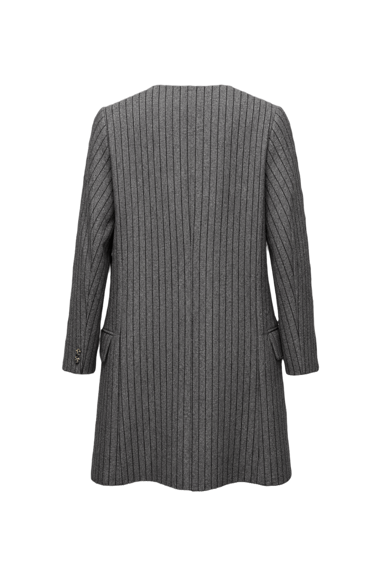 1980s Grey Wool Coat - Back View