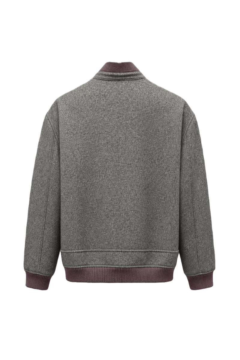 1980s Gray Wool Jacket - Back View