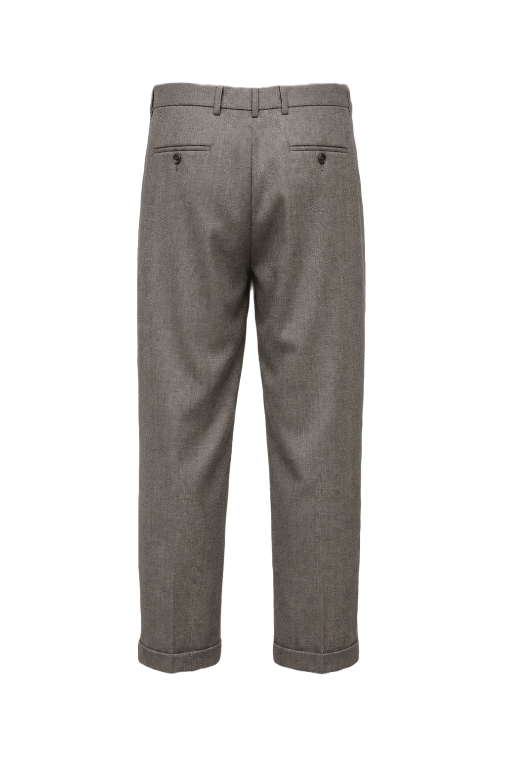 1980s Grey Wool Blend Trousers - Back View