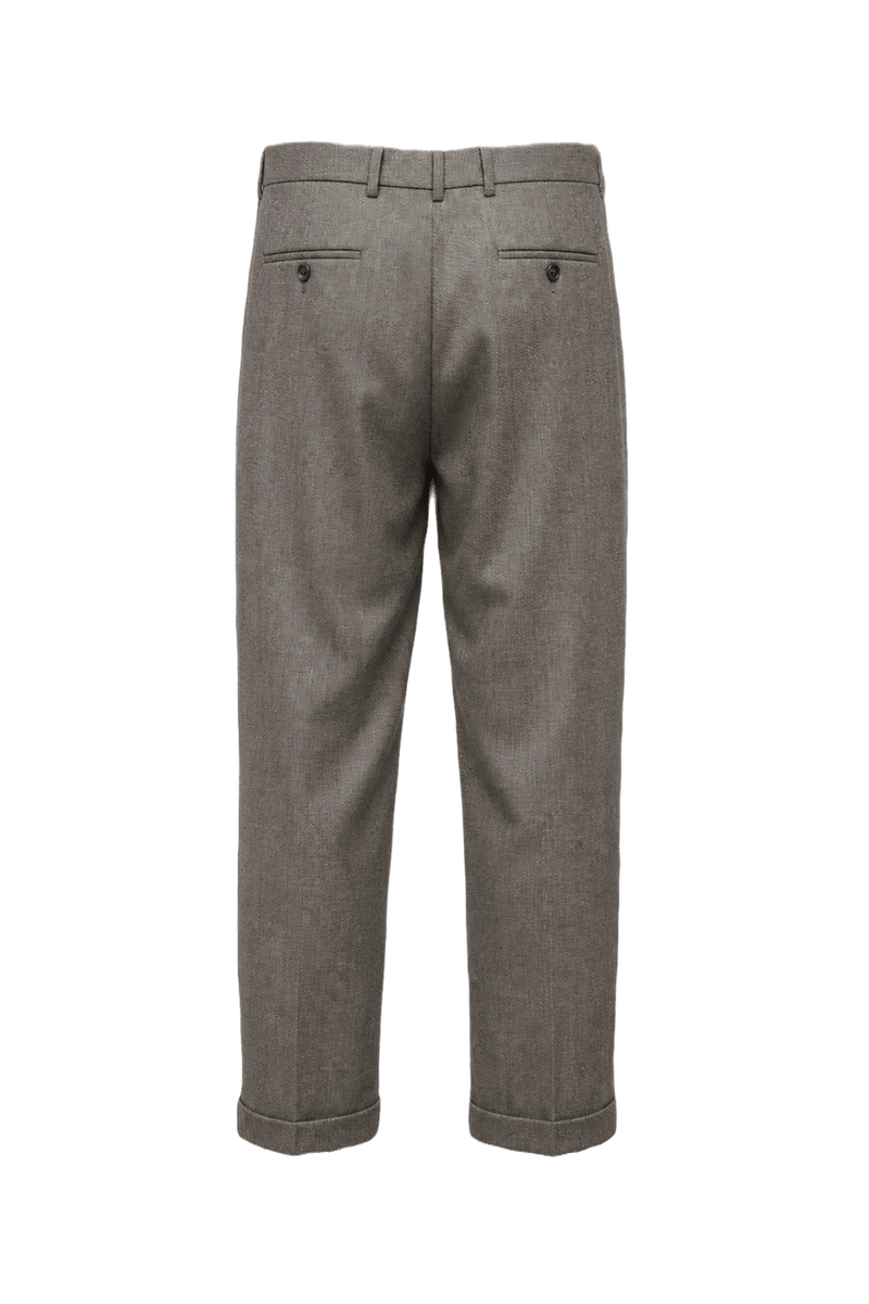 1980s Grey Wool Blend Trousers - Back View