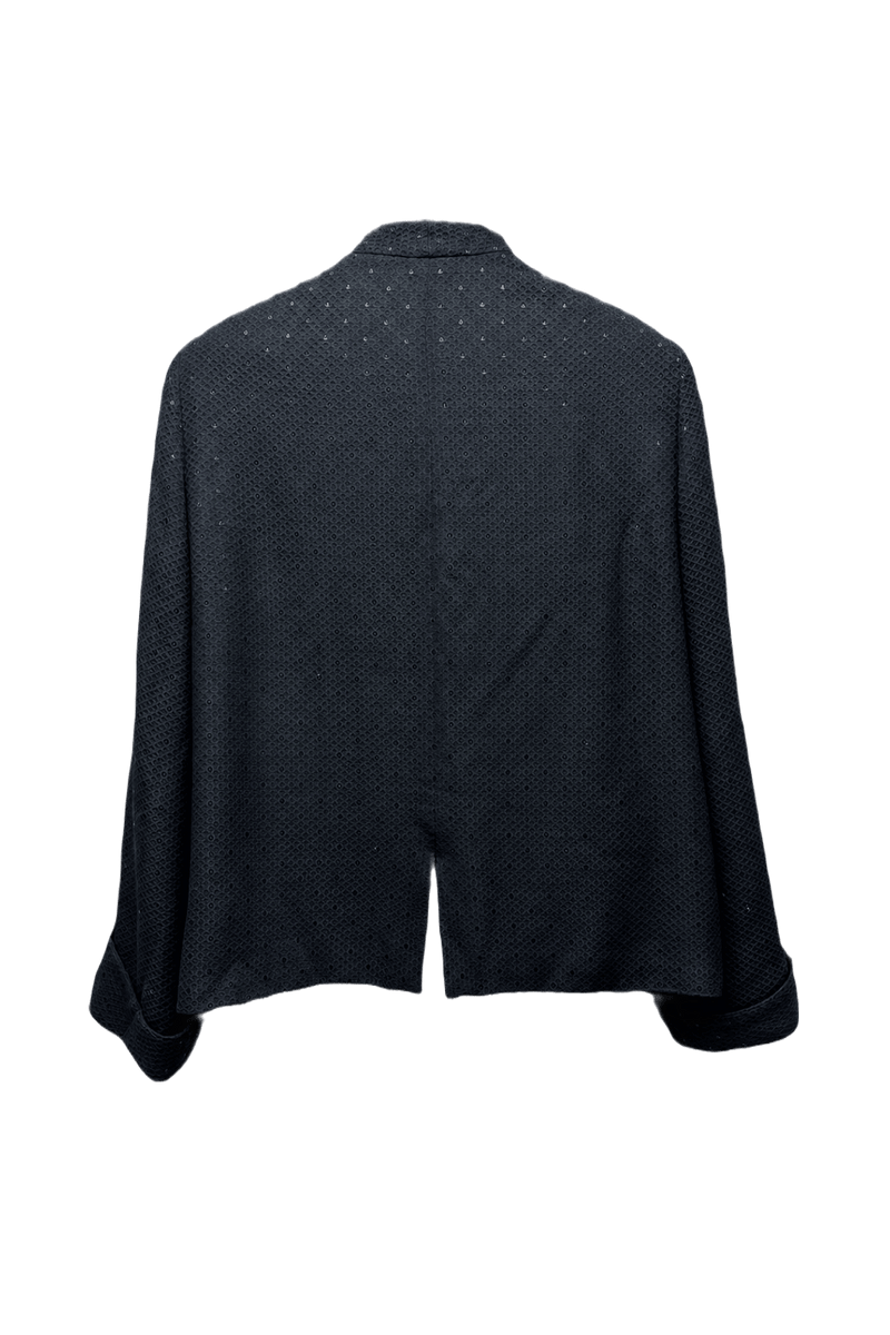 1980s Black Wool Jacket - Back View