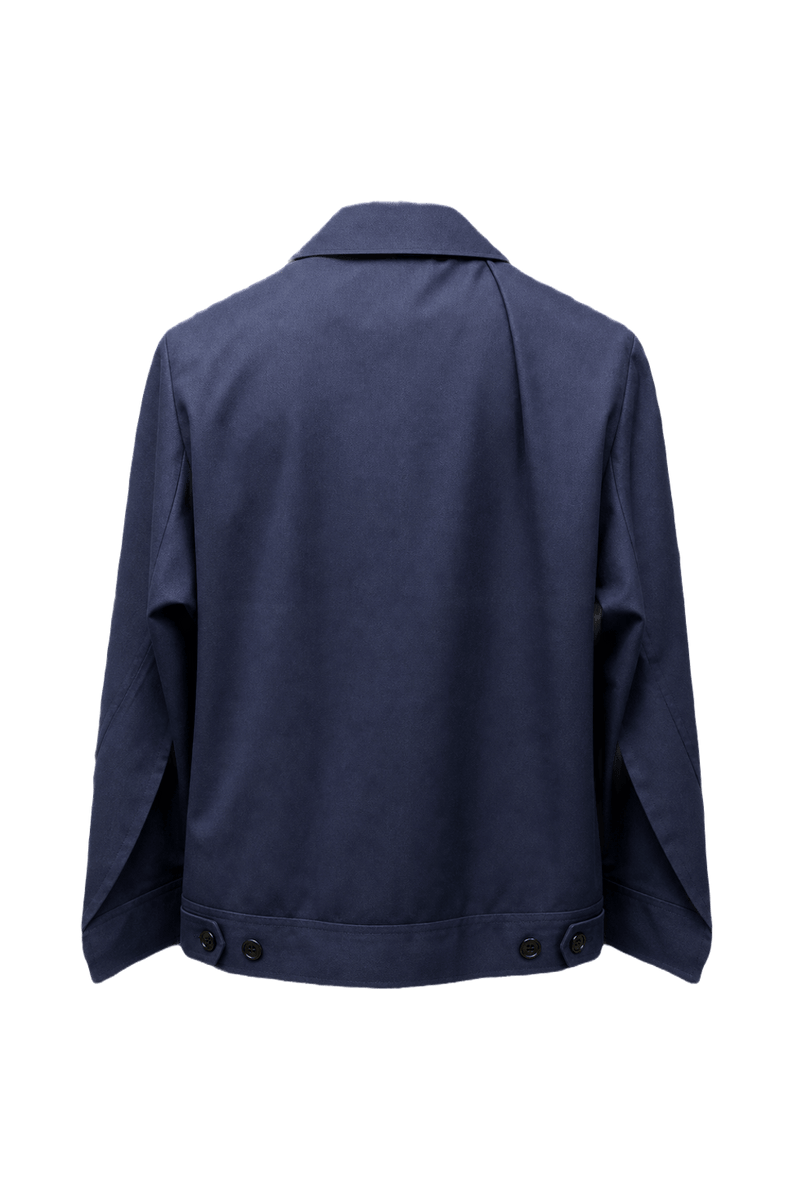 1940s Navy Blue Cotton Jacket - Back View