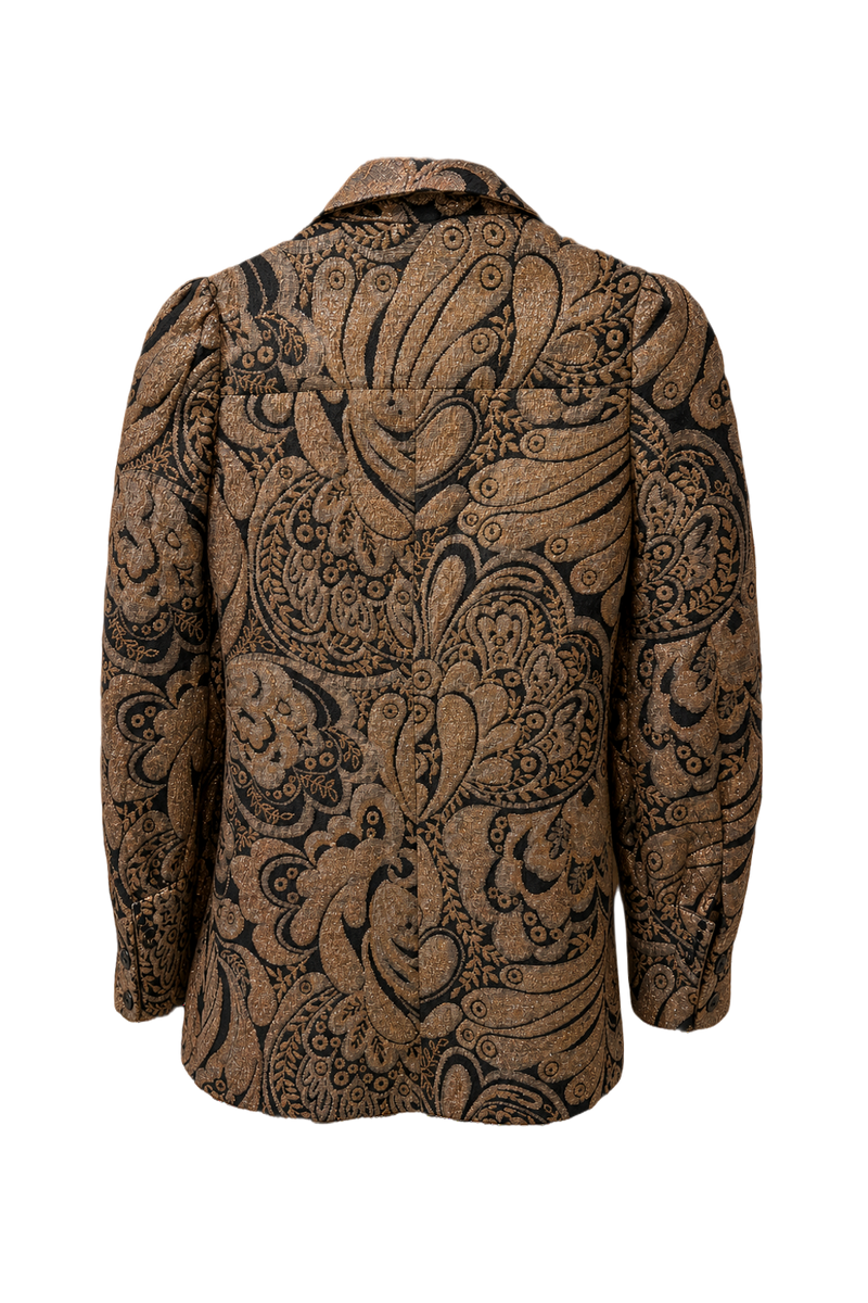 1960s Gold Polyester Blazer - Back View