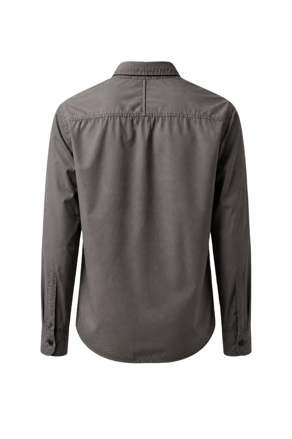 1990s Gray Cotton Shirt - Back View
