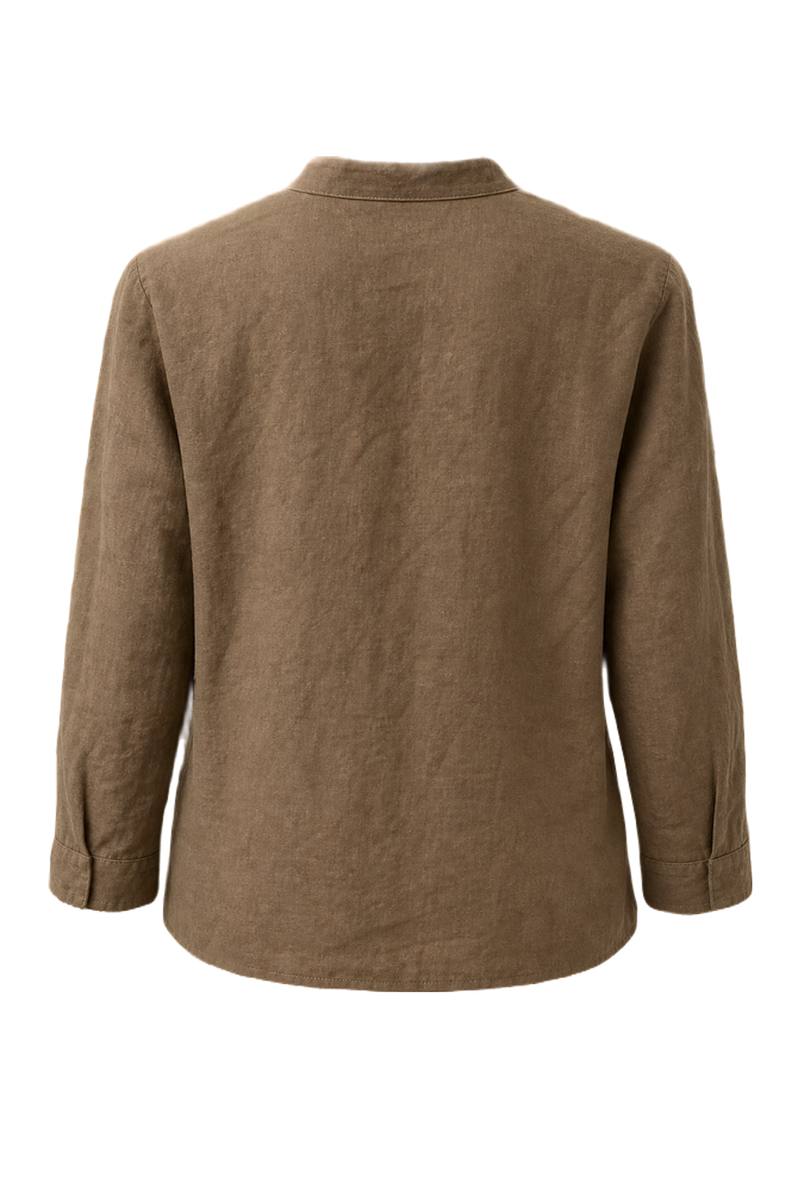 1970s Tan Cotton Blouse - Back View