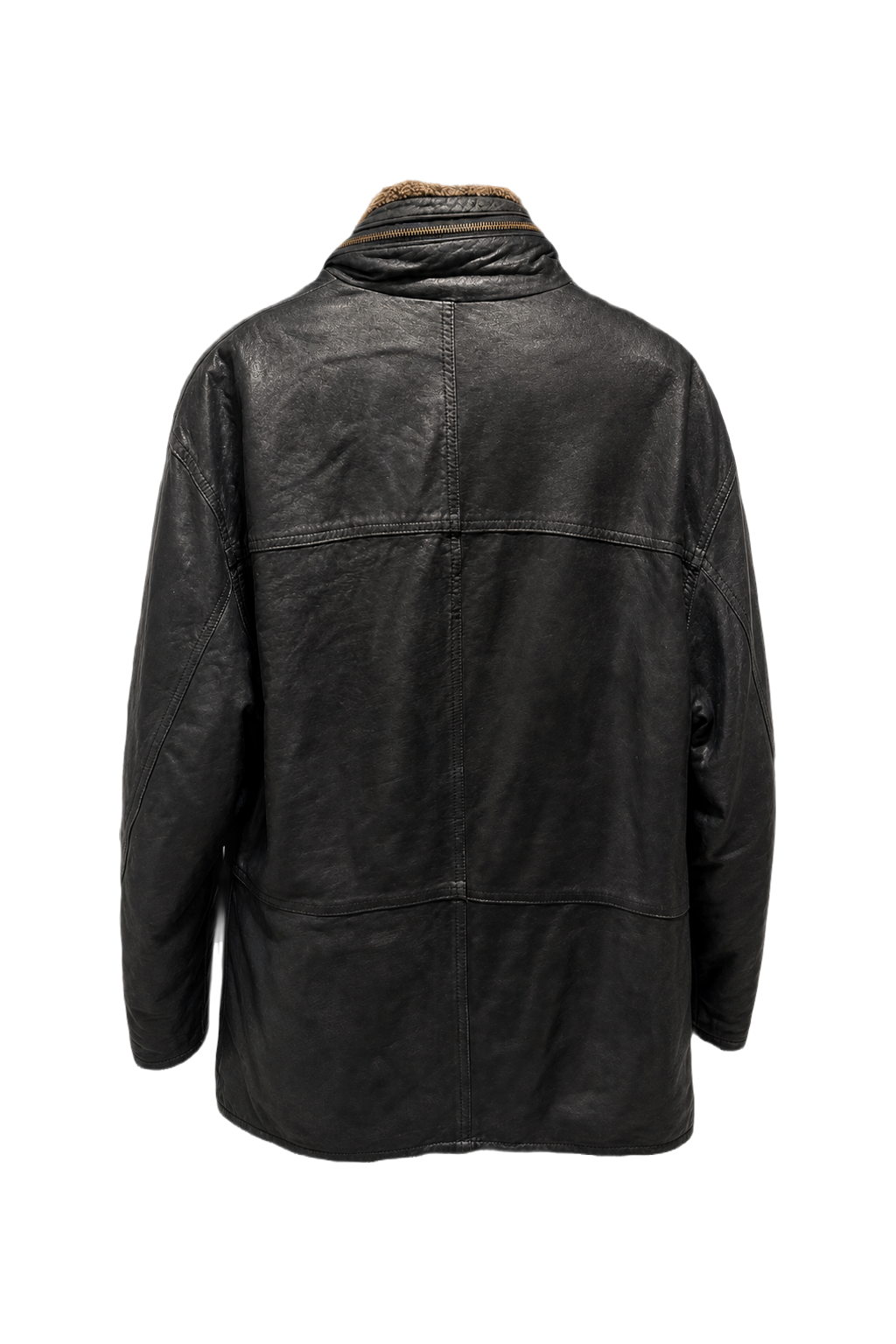1980s Black Leather Leather Jacket - Back View