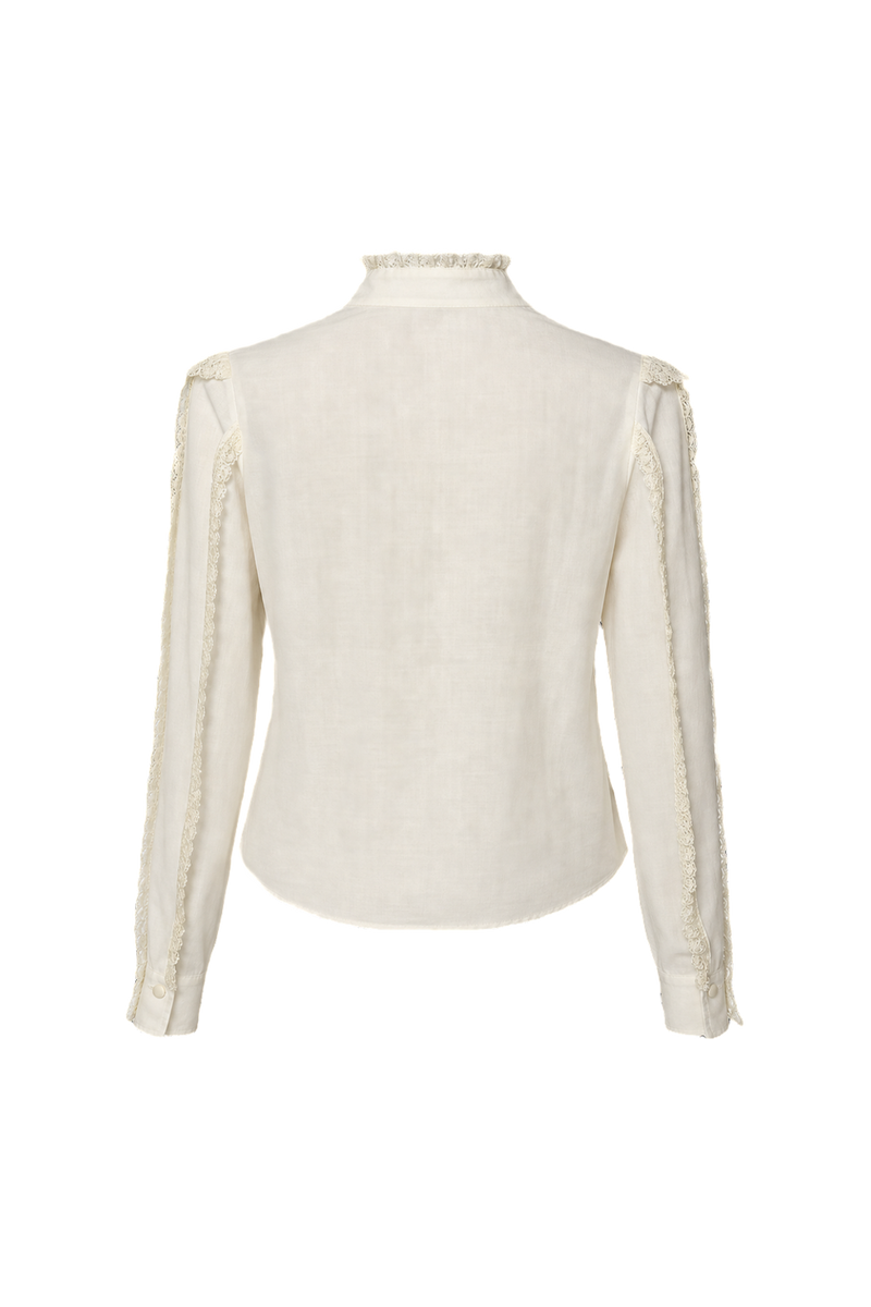1980s Cream Cotton Blouse - Back View