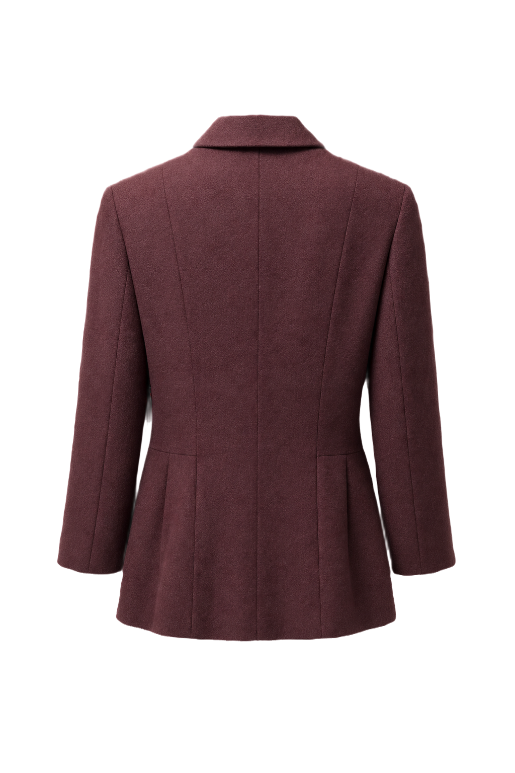 1950s Burgundy Wool Blend Jacket - Back View
