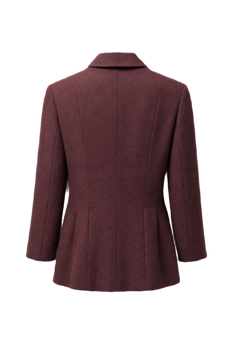 1950s Burgundy Wool Blend Jacket - Back View