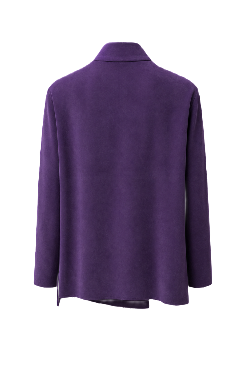1990s Purple Silk Blouse - Back View