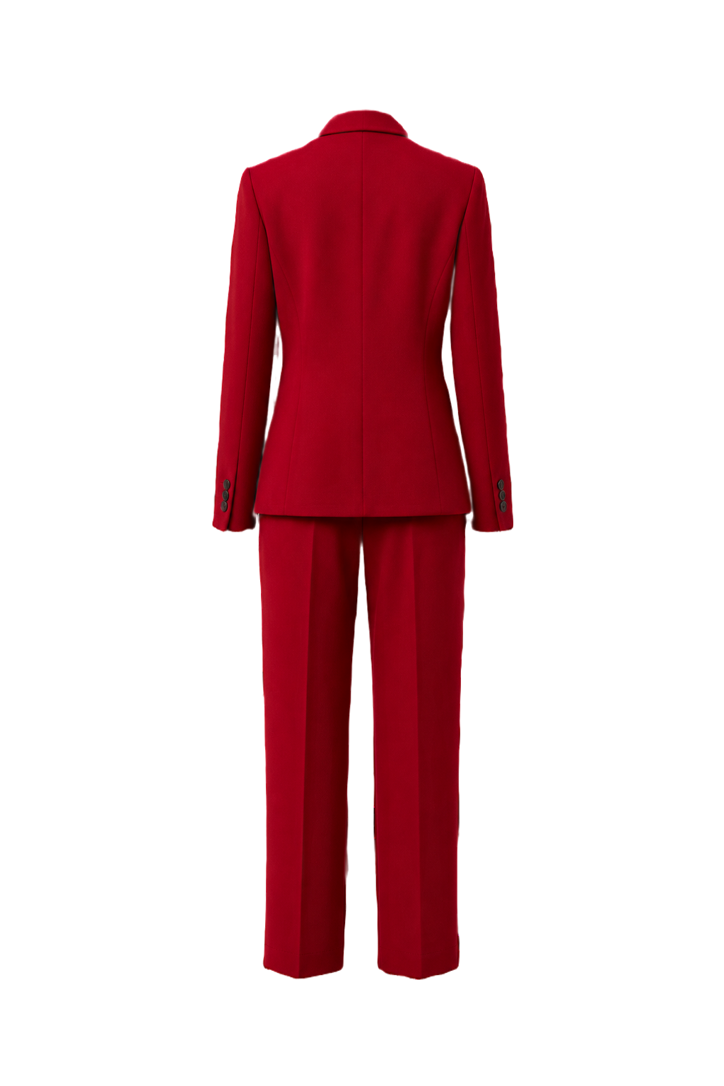 1980s Red Wool Blend 2-Piece Suit - Back View
