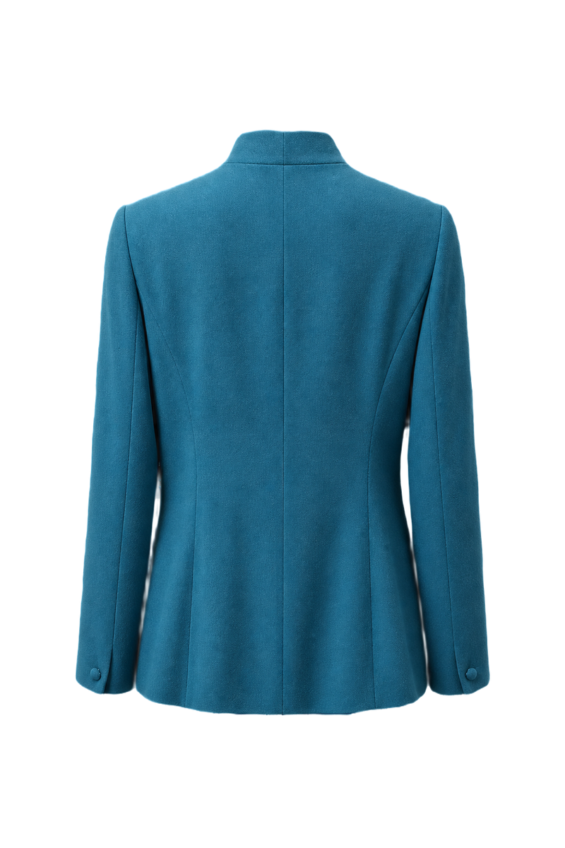 1990s Teal Wool Blend Jacket - Back View