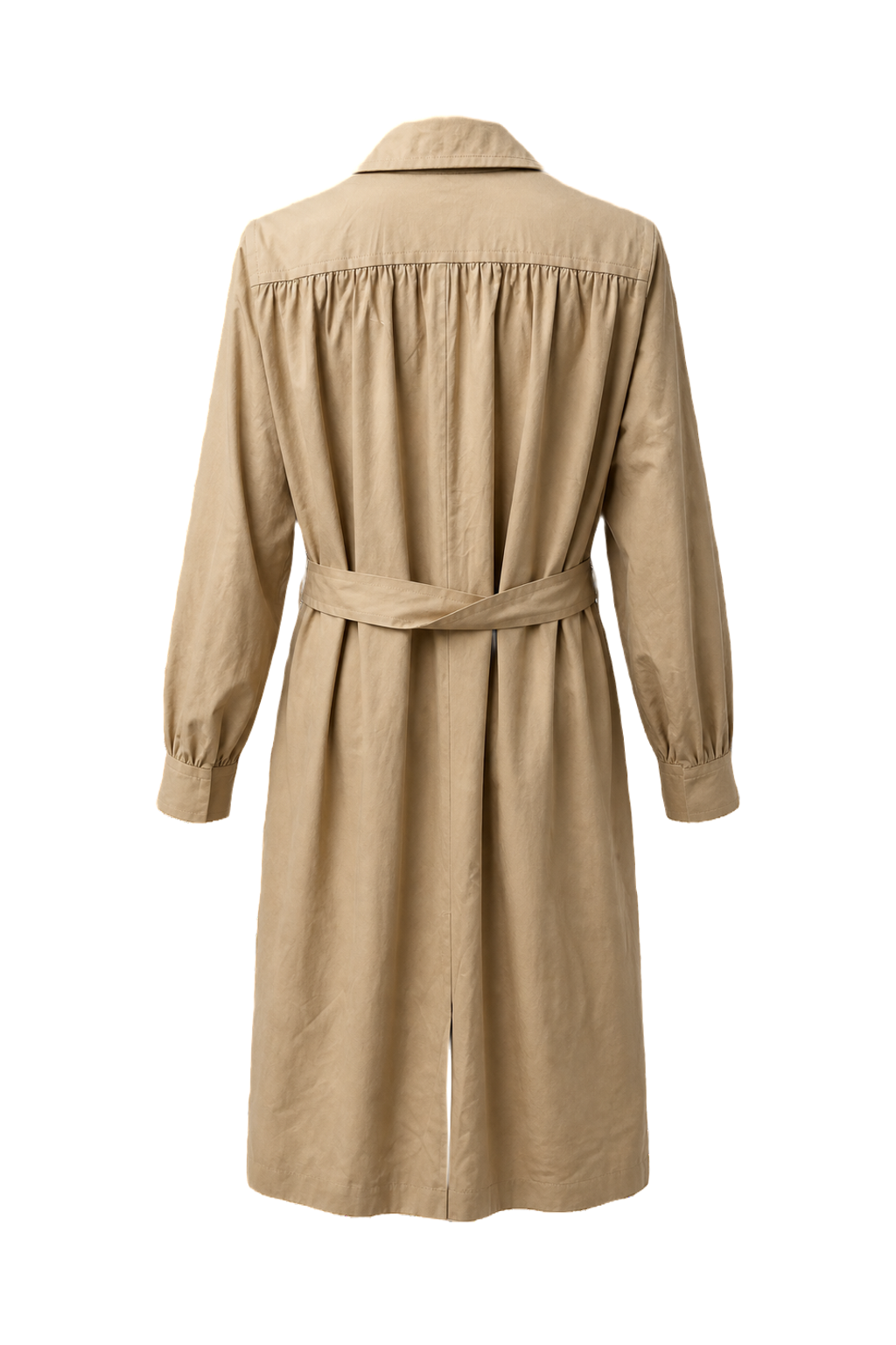 1980s Tan Cotton Blend Trench Coat - Back View