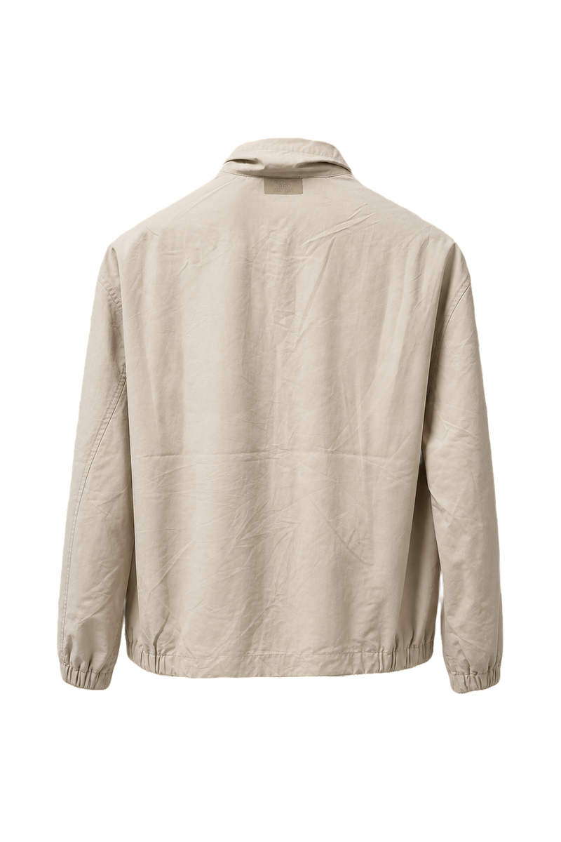 1980s Beige Cotton Blend Jacket - Back View