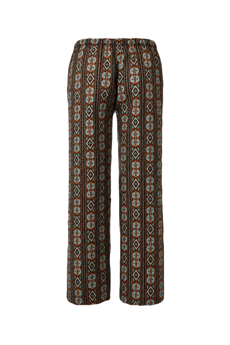 1960s Brown Cotton Blend Pants - Back View
