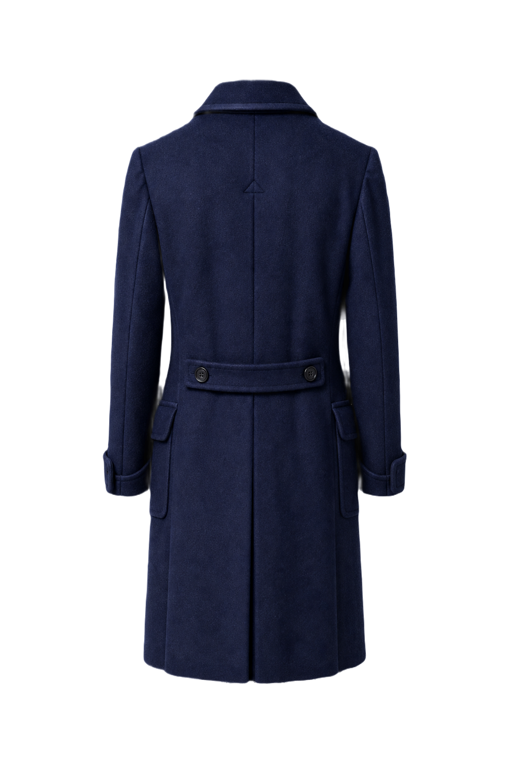 1970s Navy Blue Wool Coat - Back View