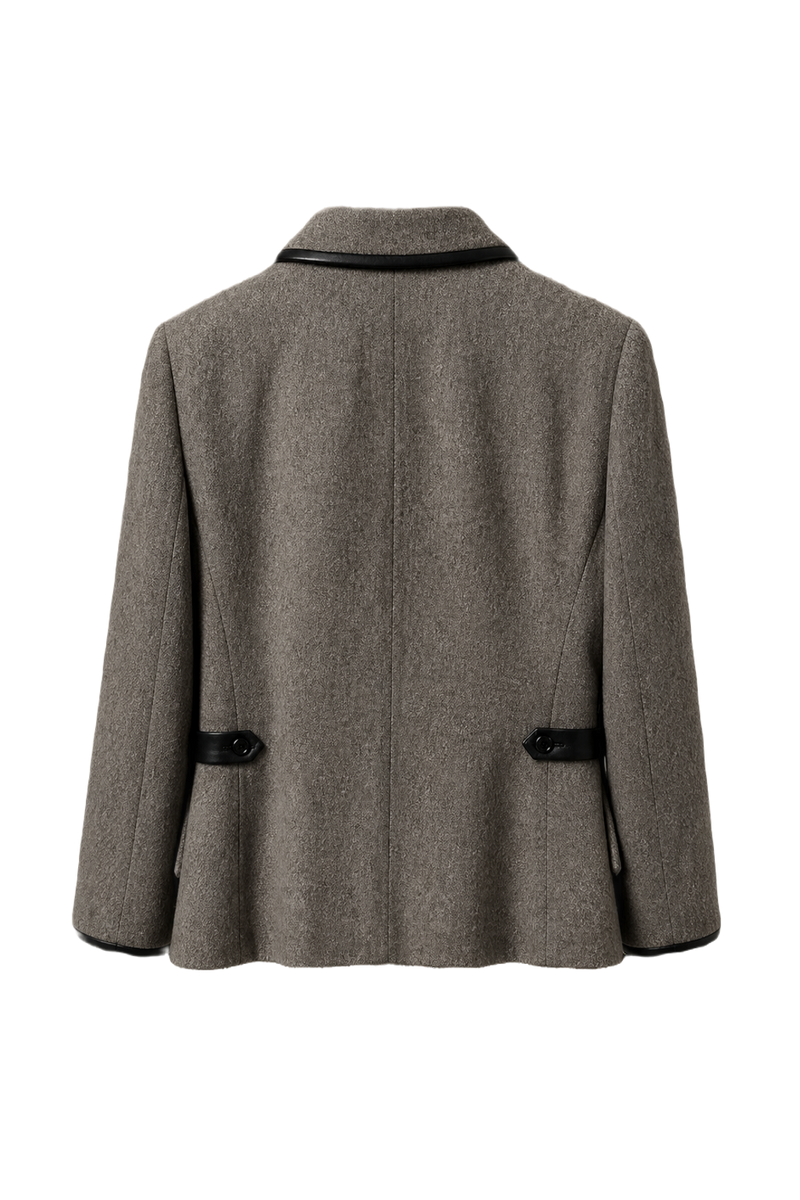 1980s Grey Wool Blend Jacket - Back View