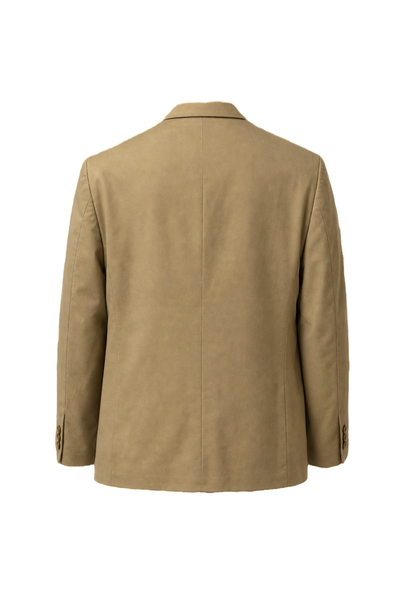 1980s Beige Wool Blend Blazer - Back View