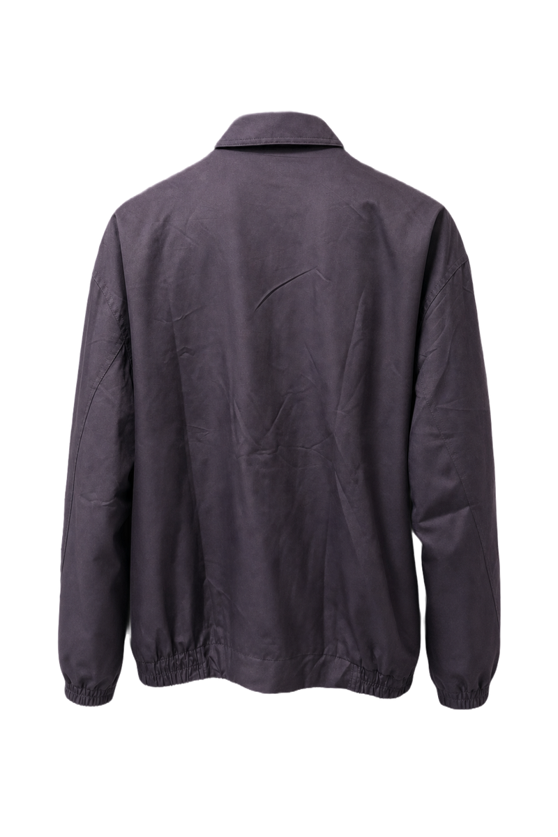 1990s Dark Grey Cotton Blend Jacket - Back View