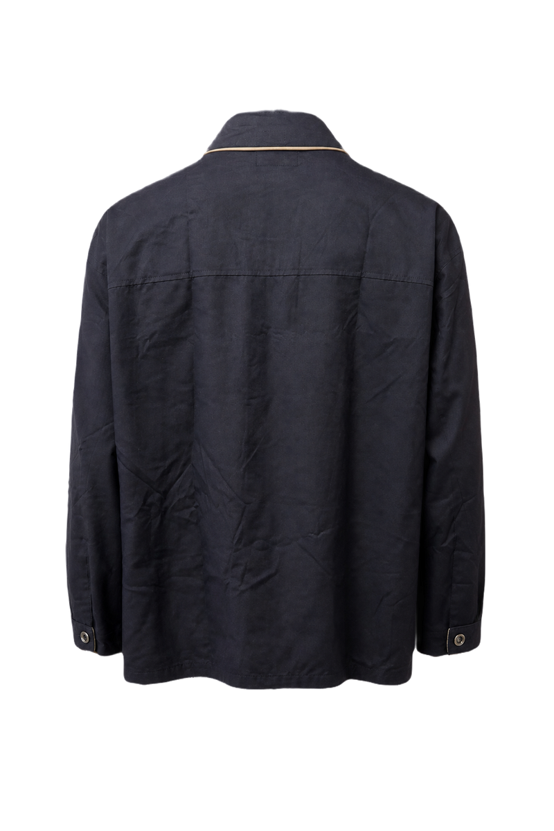 1980s Navy Blue Wool Blend Jacket - Back View