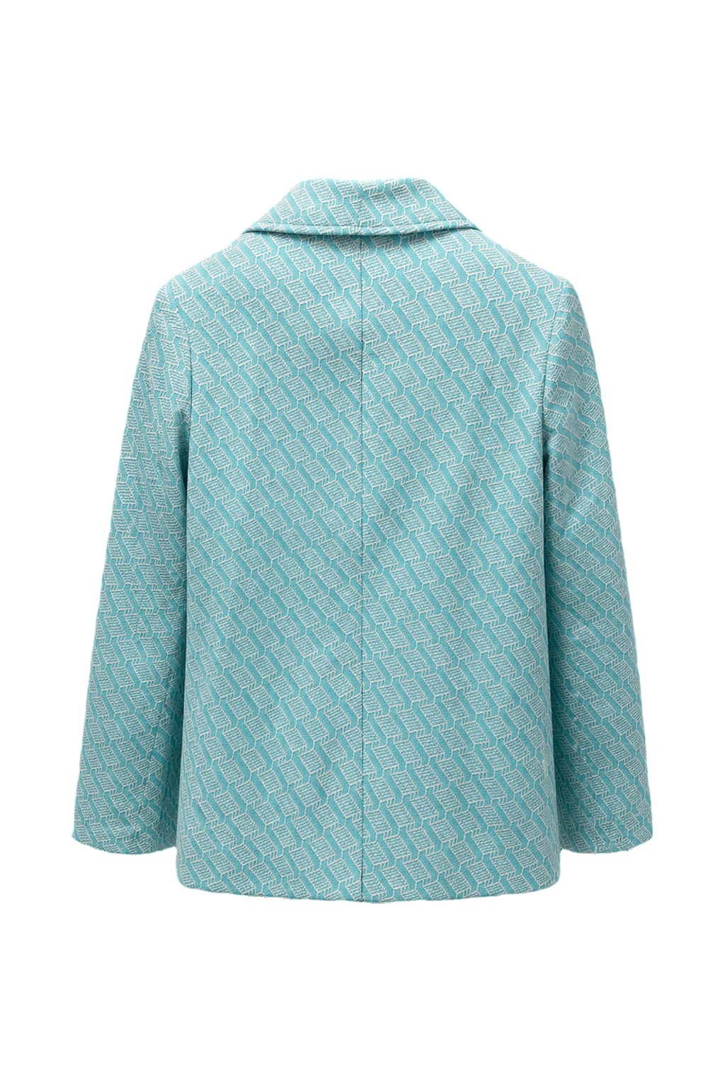1980s Teal Cotton Blend Jacket - Back View
